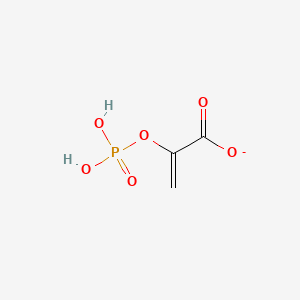 molecular formula C3H4O6P- B1206124 2-(Phosphonooxy)acrylate CAS No. 73-89-2