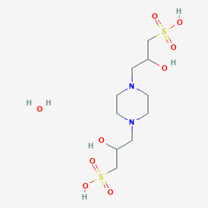 molecular formula C10H24N2O9S2 B12061270 3,3'-(Piperazine-1,4-diyl)bis(2-hydroxypropane-1-sulfonic acid) hydrate 