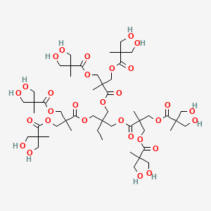 molecular formula C51H86O30 B12061294 [3-[2,2-bis[[3-[3-hydroxy-2-(hydroxymethyl)-2-methylpropanoyl]oxy-2-[[3-hydroxy-2-(hydroxymethyl)-2-methylpropanoyl]oxymethyl]-2-methylpropanoyl]oxymethyl]butoxy]-2-[[3-hydroxy-2-(hydroxymethyl)-2-methylpropanoyl]oxymethyl]-2-methyl-3-oxopropyl] 3-hydroxy-2-(hydroxymethyl)-2-methylpropanoate 