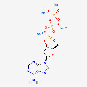 molecular formula C10H12N5Na4O11P3 B12061365 tetrasodium;[[[(2R,3S,5R)-5-(6-aminopurin-9-yl)-2-methyloxolan-3-yl]oxy-oxidophosphoryl]oxy-oxidophosphoryl] phosphate 