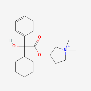 molecular formula C20H30NO3+ B1206158 Hexopyrronium CAS No. 14461-98-4