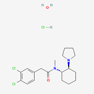 molecular formula C19H29Cl3N2O2 B12061585 2-(3,4-dichlorophenyl)-N-methyl-N-[(1S,2S)-2-pyrrolidin-1-ylcyclohexyl]acetamide;hydrate;hydrochloride CAS No. 114528-79-9