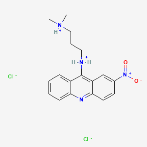 molecular formula C18H22Cl2N4O2 B1206161 Acridine, 9-((3-(dimethylamino)propyl)amino)-2-nitro-, dihydrochloride CAS No. 6237-23-6