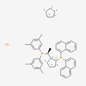 molecular formula C48H44FeP2 B12061636 (R)-(-)-1-[(S)-2-(Di-1-naphthylphosphino)ferrocenyl]ethyldi-3,5-xylylphosphine 