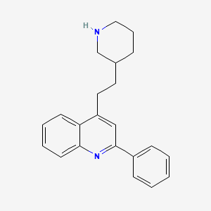 molecular formula C22H24N2 B1206170 2-Phenyl-4-(2-(piperidin-3-yl)ethyl)quinoline CAS No. 77472-99-2