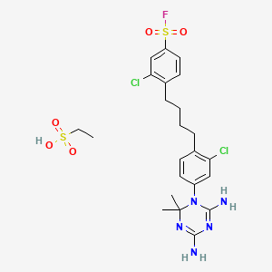 molecular formula C23H30Cl2FN5O5S2 B1206172 Dihydrotriazine derivative CAS No. 31368-48-6