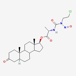 L-Alanine, N-(((2-chloroethyl)nitrosoamino)carbonyl)-, (5alpha,17beta)-3-oxoandrostan-17-yl ester