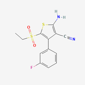 2-Amino-5-(ethylsulfonyl)-4-(3-fluorophenyl)thiophene-3-carbonitrile