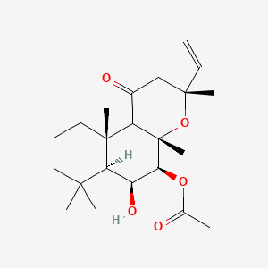 molecular formula C22H34O5 B12062038 [(3R,4aS,5S,6S,6aS,10aS)-3-ethenyl-6-hydroxy-3,4a,7,7,10a-pentamethyl-1-oxo-2,5,6,6a,8,9,10,10b-octahydrobenzo[f]chromen-5-yl] acetate 