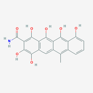 molecular formula C20H15NO7 B1206208 1,3,4,10,11,12-Hexahydroxy-6-methyltetracene-2-carboxamide CAS No. 2011-31-6