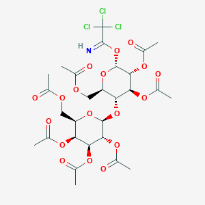 [(2R,3R,4S,5R,6R)-4,5-diacetyloxy-3-[(2S,3R,4S,5S,6R)-3,4,5-triacetyloxy-6-(acetyloxymethyl)oxan-2-yl]oxy-6-(2,2,2-trichloroethanimidoyl)oxyoxan-2-yl]methyl acetate