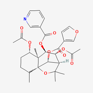 molecular formula C30H35NO10 B1206217 Celapanine CAS No. 52658-32-9