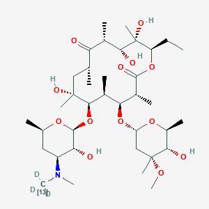 molecular formula C37H67NO13 B12062244 (3R,4S,5S,6R,7R,9R,11R,12R,13S,14R)-14-ethyl-7,12,13-trihydroxy-4-(((2R,4R,5S,6S)-5-hydroxy-4-methoxy-4,6-dimethyltetrahydro-2H-pyran-2-yl)oxy)-6-(((2S,3R,4S,6R)-3-hydroxy-6-methyl-4-(methyl(methyl-13C-d3)amino)tetrahydro-2H-pyran-2-yl)oxy)-3,5,7,9,11,13-hexamethyloxacyclotetradecane-2,10-dione 