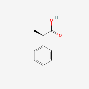 molecular formula C9H10O2 B1206226 (R)-(-)-2-Phenylpropionic acid CAS No. 7782-26-5