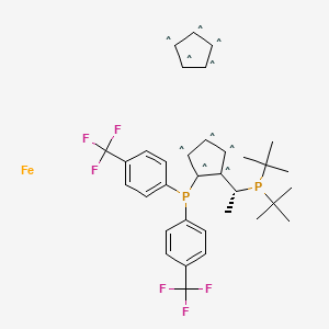 molecular formula C34H38F6FeP2 B12062340 (S)-1-{(RP)-2-[Bis[4-(trifluoromethyl)phenyl]phosphino]ferrocenyl}ethyldi-tert-butylphosphine 