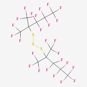 molecular formula C12F26S3 B12062372 Bis[heptafluoro-1,1-bis(trifluoromethyl)butyl] trisulfide 