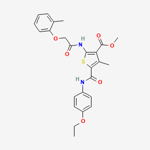 molecular formula C25H26N2O6S B12062388 Methyl 5-((4-ethoxyphenyl)carbamoyl)-4-methyl-2-(2-(o-tolyloxy)acetamido)thiophene-3-carboxylate 