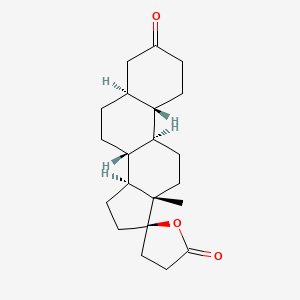 molecular formula C21H30O3 B1206239 (5s,8r,9r,10s,13s,14s,17r)-13-甲基十四氢-3'h-螺[环戊[a]菲-17,2'-呋喃]-3,5'(2h,4'h)-二酮 CAS No. 7250-26-2