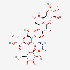 beta-D-Glucopyranose, O-6-deoxy-alpha-L-galactopyranosyl-(1-->4)-O-[beta-D-galactopyranosyl-(1-->3)]-O-2-(acetylamino)-2-deoxy-beta-D-glucopyranosyl-(1-->3)-O-beta-D-galactopyranosyl-(1-->4)-