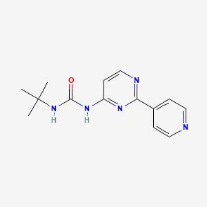 molecular formula C14H17N5O B1206244 Urea, N-(1,1-dimethylethyl)-N'-(2-(4-pyridinyl)-4-pyrimidinyl)- CAS No. 61310-12-1