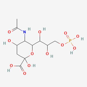 molecular formula C11H20NO12P B12062476 5-Acetamido-6-(1,2-dihydroxy-3-phosphonooxypropyl)-2,4-dihydroxyoxane-2-carboxylic acid 