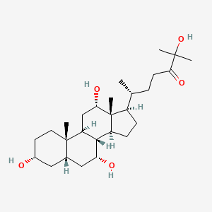 molecular formula C27H46O5 B1206249 3,7,12,25-Tetrahydroxycholestan-24-one CAS No. 82280-61-3