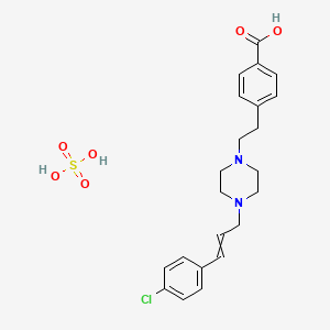 molecular formula C22H27ClN2O6S B12062503 4-[2-[4-[3-(4-chlorophenyl)prop-2-enyl]piperazin-1-yl]ethyl]benzoic acid;sulfuric acid 