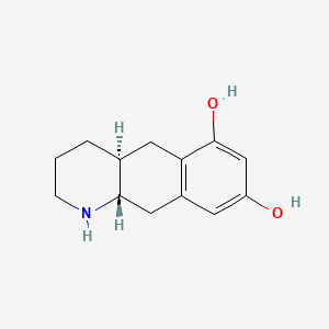 molecular formula C13H17NO2 B1206256 6,8-Dihydroxy-1,2,3,4,4a,5,10,10a-octahydrobenzo(g)quinoline CAS No. 87657-14-5