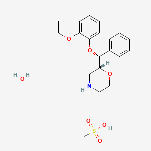 molecular formula C20H29NO7S B12062601 Reboxetine mesylate hydrate 