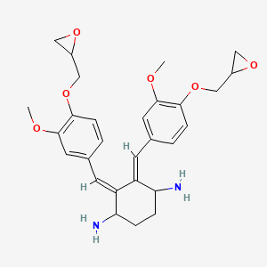 molecular formula C28H34N2O6 B12062846 2,3-Bis(3-methoxy-4-(oxiran-2-ylmethoxy)benzylidene)cyclohexane-1,4-diamine 