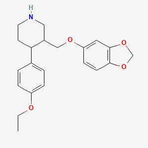 molecular formula C21H25NO4 B12062864 Paroxetine HCl HeMihydrate IMpurity C HCl 