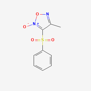 molecular formula C9H8N2O4S B1206288 4-Methyl-3-(phenylsulfonyl)furoxan CAS No. 49739-43-7
