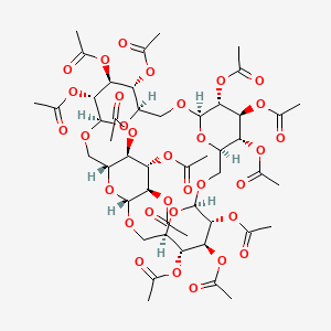 molecular formula C48H64O32 B1206289 Cyclogentiotetraose peracetate CAS No. 62098-50-4