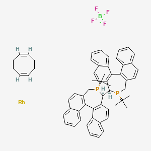 (12R,13S)-13-tert-butyl-12-[(12R,13S)-13-tert-butyl-13-phosphapentacyclo[13.8.0.02,11.03,8.018,23]tricosa-1(15),2(11),3,5,7,9,16,18,20,22-decaen-12-yl]-13-phosphapentacyclo[13.8.0.02,11.03,8.018,23]tricosa-1(15),2(11),3,5,7,9,16,18,20,22-decaene;(1Z,5Z)-cycloocta-1,5-diene;rhodium;tetrafluoroborate