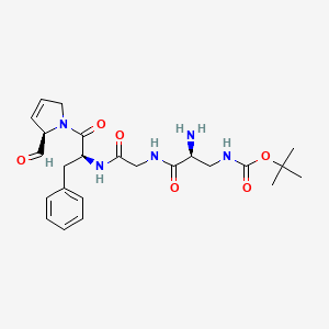 molecular formula C24H33N5O6 B1206296 Cyclo(glycyl-phenylalanyl-prolyl-N-(beta)-(tert-butoxycarbonyl)-alpha,beta-diaminopropanyoly) CAS No. 77100-18-6