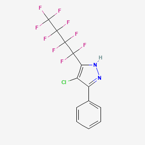 molecular formula C13H6ClF9N2 B12062969 4-chloro-3-(1,1,2,2,3,3,4,4,4-nonafluorobutyl)-5-phenyl-1H-pyrazole 