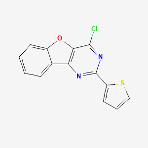 molecular formula C14H7ClN2OS B12062980 4-Chloro-2-(thiophen-2-yl)benzofuro[3,2-d]pyrimidine 