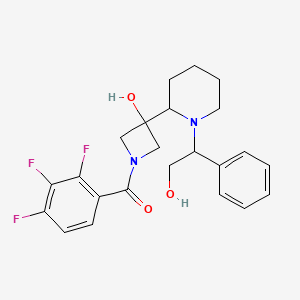 [3-Hydroxy-3-[1-(2-hydroxy-1-phenylethyl)piperidin-2-yl]azetidin-1-yl]-(2,3,4-trifluorophenyl)methanone