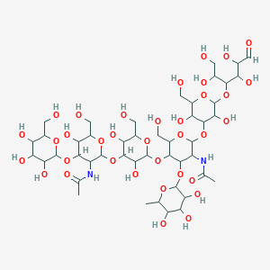 molecular formula C46H78N2O35 B12063211 beta-GAL-[1->3]-beta-GLCNAC-[1->3]-beta-GAL-[1-4][alpha-FUC-(1->3)]-beta-GLCNAC-[1->3]-beta-GAL-[1->4]-GLC 