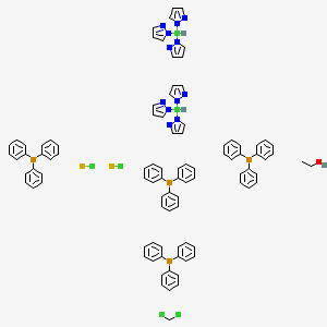 molecular formula C93H88B2Cl4N12OP4Ru2 B12063258 Chlororuthenium(1+);dichloromethane;ethanol;triphenylphosphane;tri(pyrazol-1-yl)boranuide 