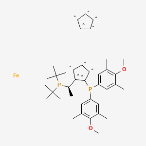 molecular formula C38H52FeO2P2 B12063326 Ferrocene, 1-[1-[bis(1,1-dimethylethyl)phosphino]ethyl]-2-[bis(4-methoxy-3,5-dimethylphenyl)phosphino]-, [S-(R*,S*)]-(9CI) 