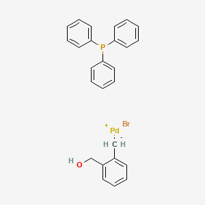 Bromo[(2-(hydroxy-kappaO)methyl)phenylmethyl-kappaC](triphenylphosphine)palladium(II)