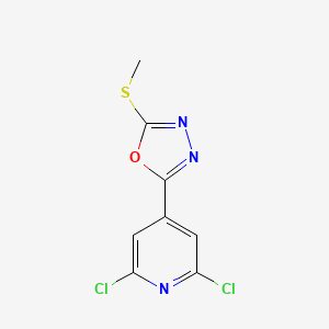 2,6-Dichloro-4-[5-(methylthio)-1,3,4-oxadiazol-2-yl]pyridine