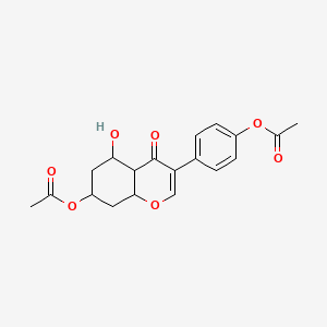 molecular formula C19H20O7 B12063516 [3-(4-Acetyloxyphenyl)-5-hydroxy-4-oxo-4a,5,6,7,8,8a-hexahydrochromen-7-yl] acetate 