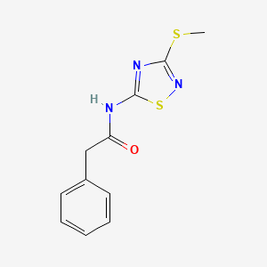 molecular formula C11H11N3OS2 B1206361 N-[3-(甲硫基)-1,2,4-噻二唑-5-基]-2-苯乙酰胺 