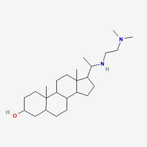 molecular formula C25H46N2O B1206363 17-[1-[2-(Dimethylamino)ethylamino]ethyl]-10,13-dimethyl-2,3,4,5,6,7,8,9,11,12,14,15,16,17-tetradecahydro-1H-cyclopenta[a]phenanthren-3-ol CAS No. 2278-46-8