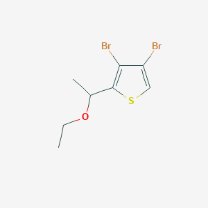 molecular formula C8H10Br2OS B12063651 3,4-Dibromo-2-(1-ethoxyethyl)thiophene 