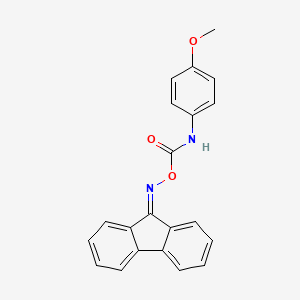 molecular formula C21H16N2O3 B1206369 N-(4-甲氧基苯基)氨基甲酸(9-芴亚甲基氨基)酯 