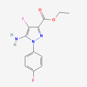 Ethyl 5-amino-1-(4-fluorophenyl)-4-iodo-pyrazole-3-carboxylate