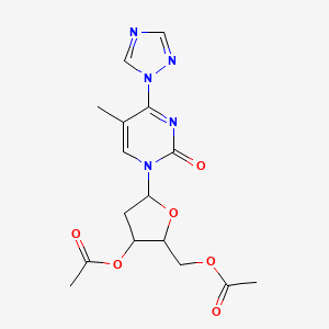 molecular formula C16H19N5O6 B12063807 1-(3,5-Di-O-acetyl-beta-D-ribofuranosyl)-4-(1,2,4-triazol-L-yl)-5-methylpyrmidin-2-one 